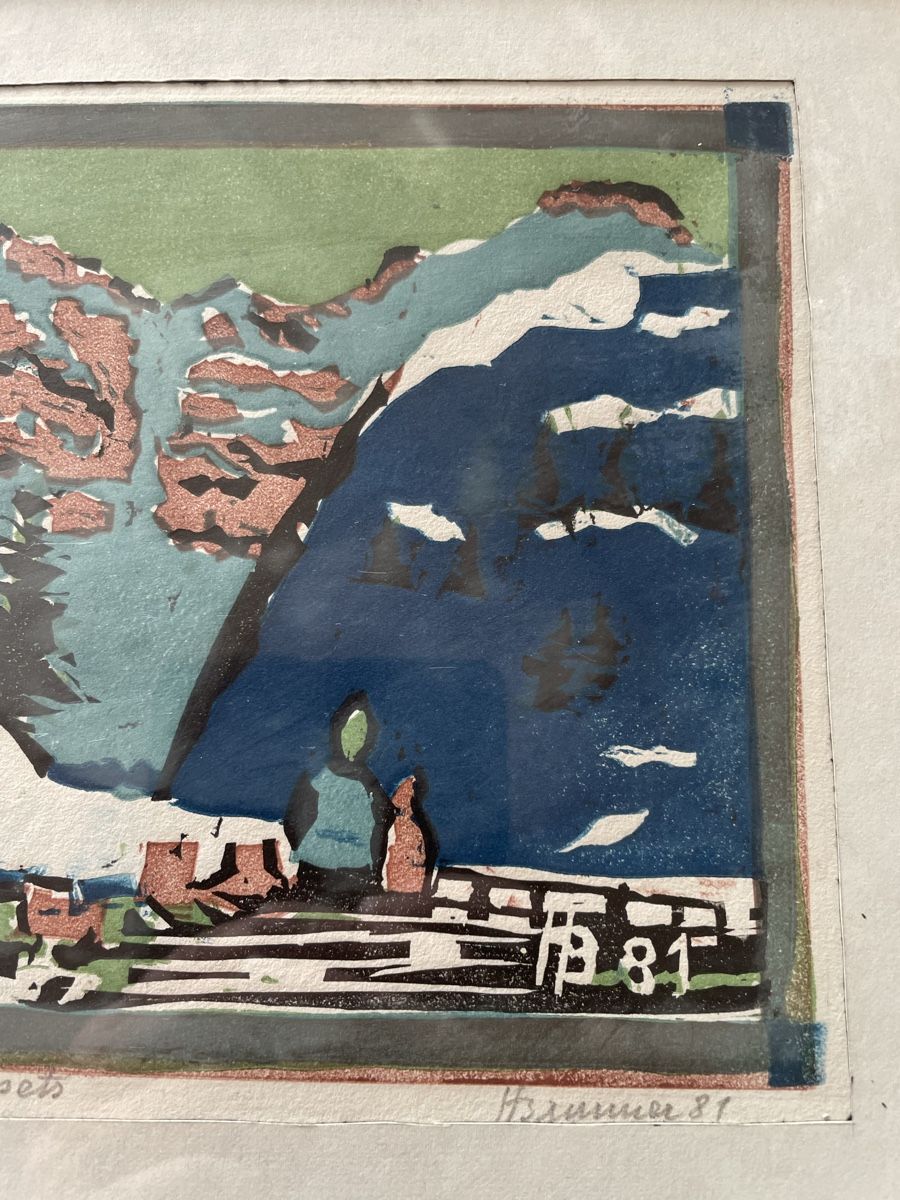 Incisioni: Lithographie Linolschnitt Les Crosets H.Brunner 1981 – Usato da Vallamand venduto da Bricbracbroc82 5