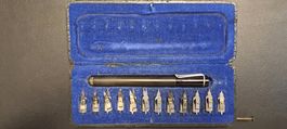 Vintage Pelikan Graphos Set (Tuschefüller mit 12 Spitzen)