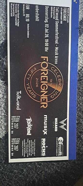Biglietti: 2x Foreigner Tickets München – Nuovo (secondo la descrizione) da St. Josefen venduto da nic_5h78