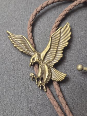 8) Bolo-Tie Westernkrawatte Adler Flying Eagle Bronze Neu