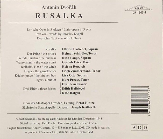 CDs: Dvořák - Rusalka – Gebraucht aus Grüningen von azulblanco 1