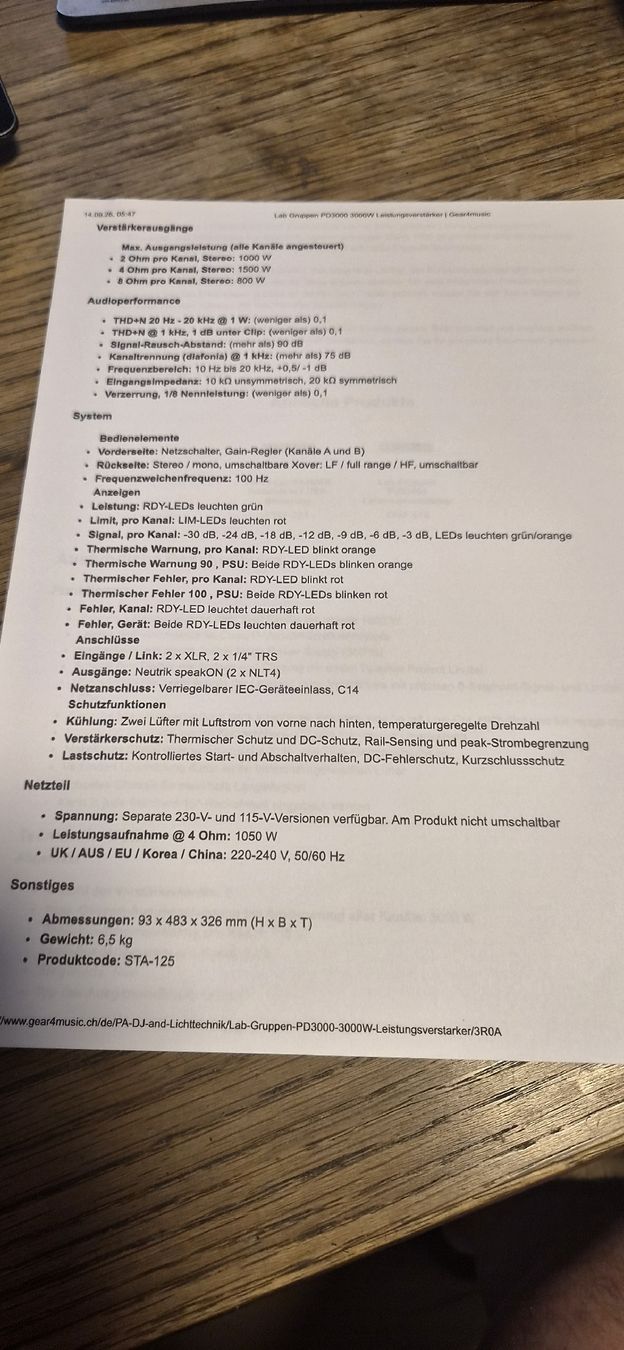Lab.Gruppen Amplificatori: Lab Gruppen PD 3000 ENDSTUFE! – Nuovo (secondo la descrizione) da Reisiswil venduto da hochwacht17 3