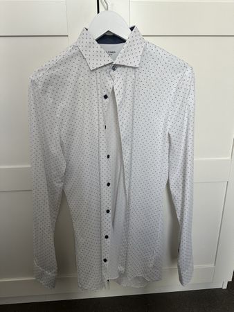 Olymp No. 6 Six Hemd, Gr. 40 (Weiss/Blau)