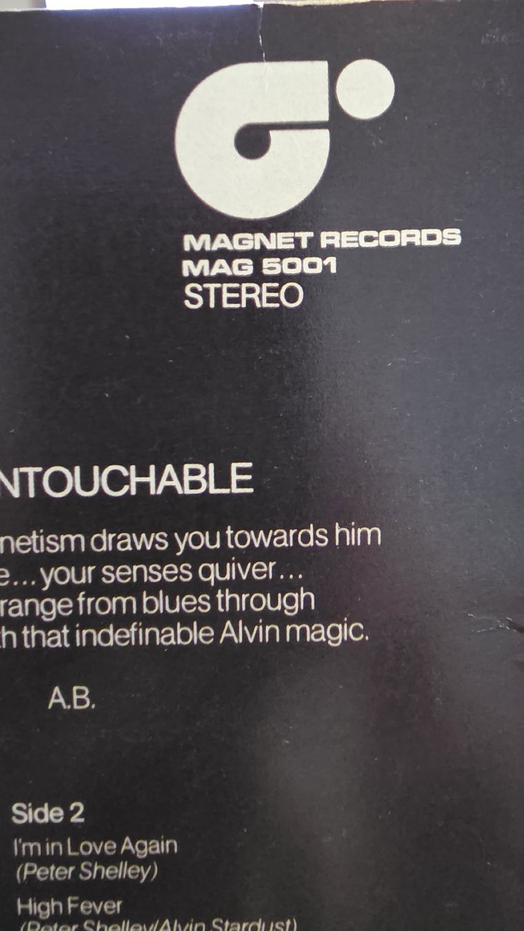 Vinyles: Alvin Stardust - The Untouchable  Lp 1974 G,G – D'occasion à Yvonand par RF-VINYL 4