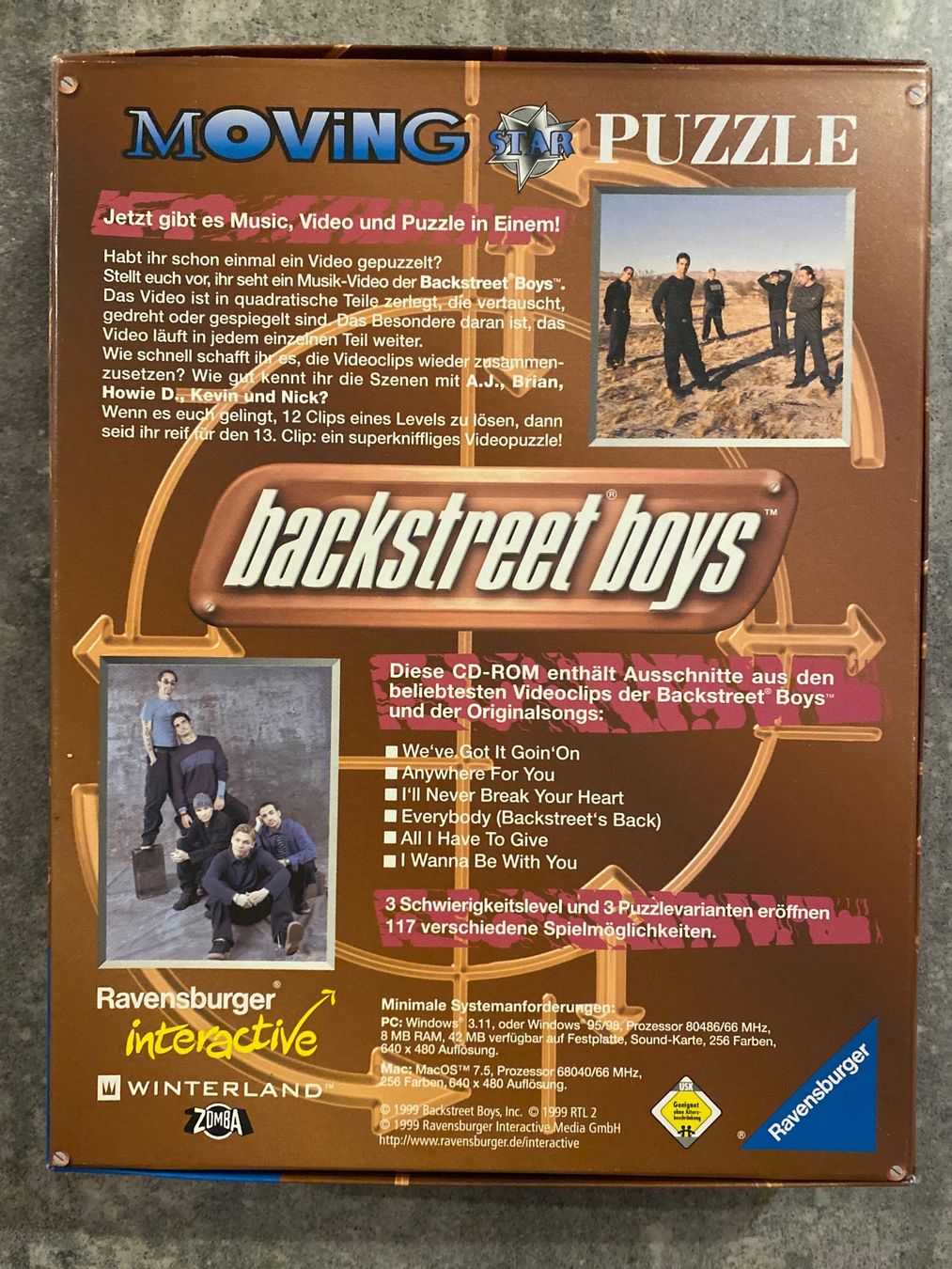 Giochi: NEU: Backstreet Boys Moving Star Puzzle PC CD-ROM – Nuovo e nell'imballaggio originale da Niederbüren venduto da funkel06 2
