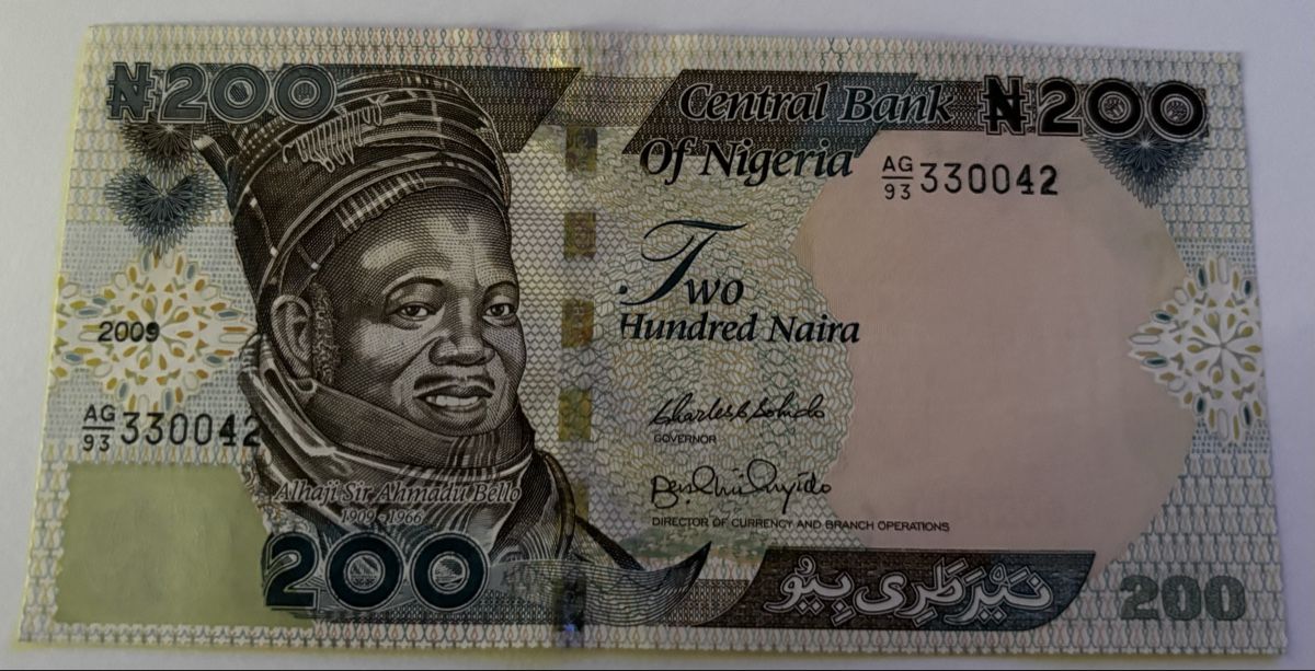Banknoten: Nigeria 200 Naira 2009 – Gebraucht aus Algetshausen von Carrhard