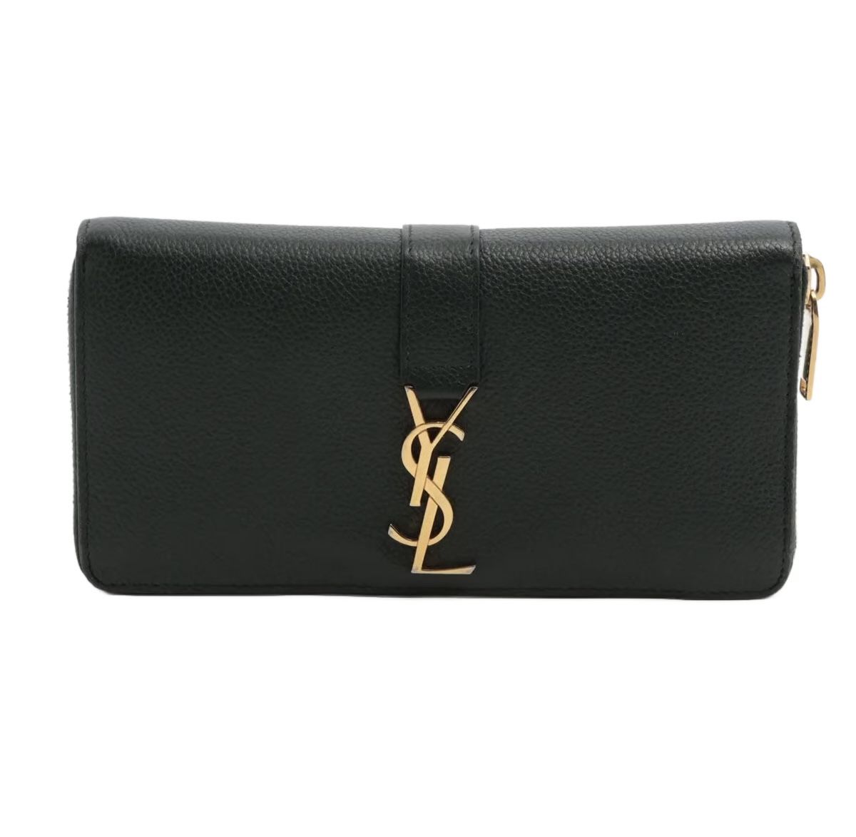 Saint Laurent Portamonete: Saint Laurent Paris Leather Wallet Green - Gratis Versand – Nuovo (secondo la descrizione) da Flawil venduto da HeritageAtelier