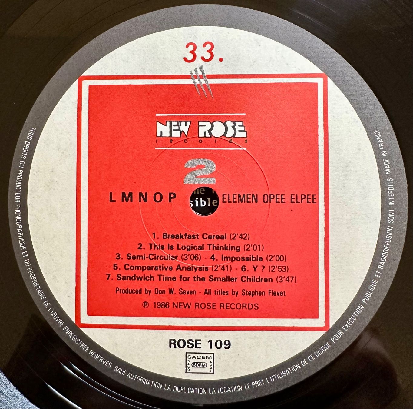 Schallplatten: LMNOP - Elemen Opee Elpee // LP: VG+; Sleeve: VG – Gebraucht aus Zürich von saltbee 3