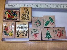 Kinder Stempel 9teilig Weihnachten ohne Stempelkissen