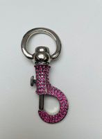 Schlüsselanhänger Karabiner Rosa Strass Glitzer Neu