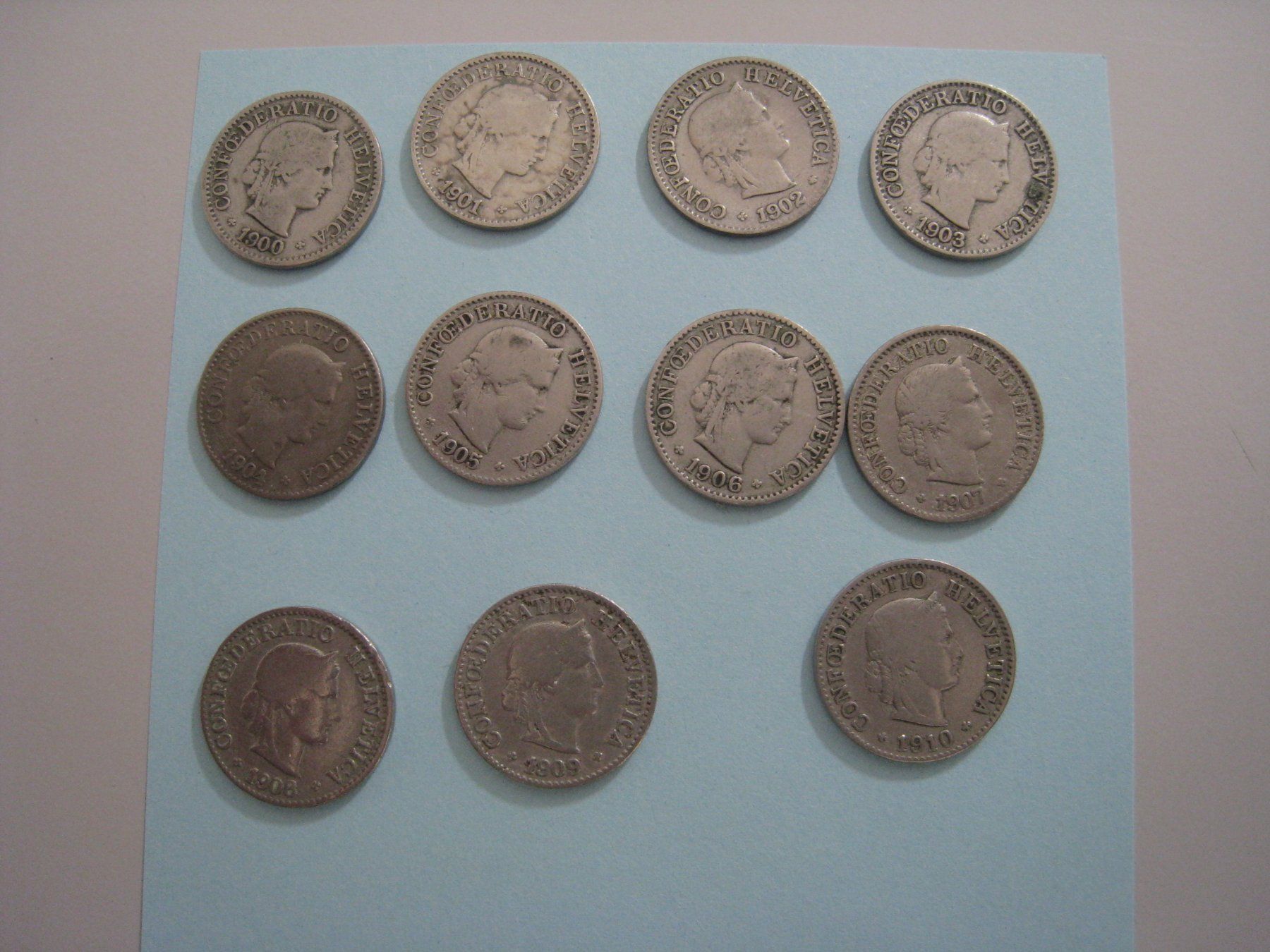 Tutti le monete: 5 Rappen 1900-1910  (2) – Usato da Aarwangen venduto da Pinsel7890