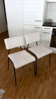 2 Cord-Polsterstühle in Weiss