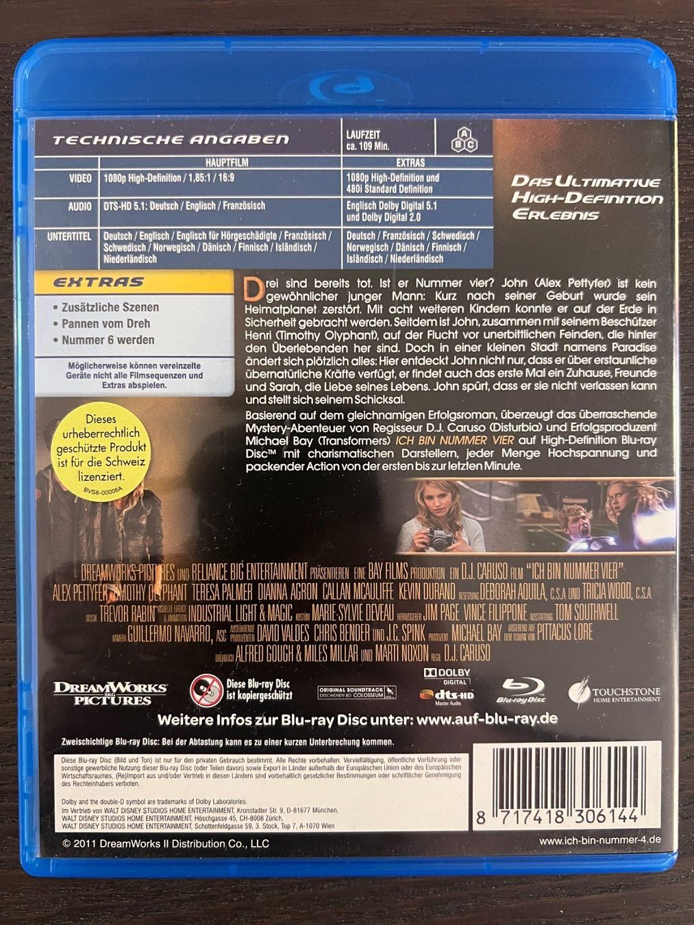Tous les DVDs: Ich bin Nummer vier – D'occasion à Zürich par Blu-ray_ZH 1