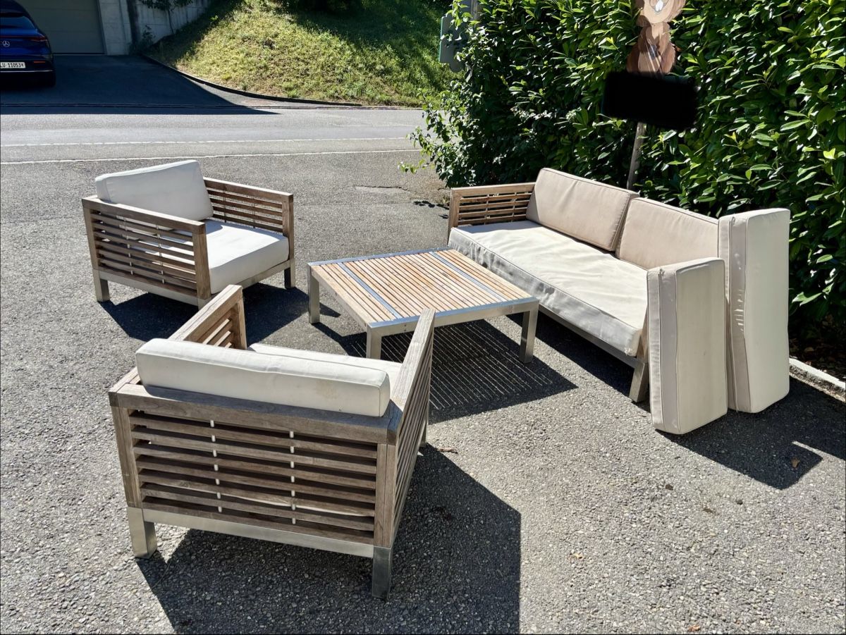 Divani: Hochwertige Lounge Metall / Holz – Usato da Biberstein venduto da Pascal_85
