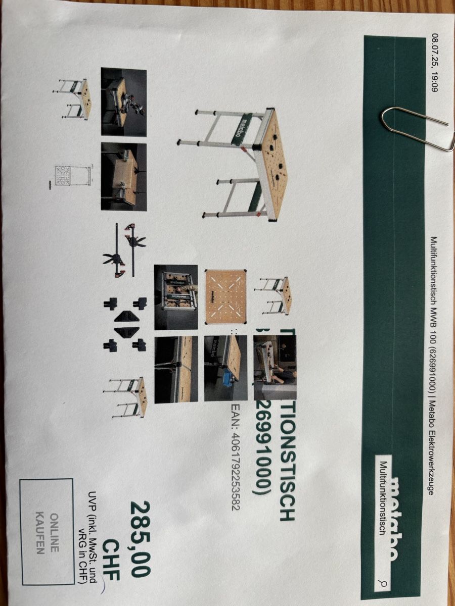 Banchi da lavoro: Arbeitstisch  metabo Multifunktionstisch MVB 100 – Nuovo e nell'imballaggio originale da Neu St. Johann venduto da hei_y2gw 2