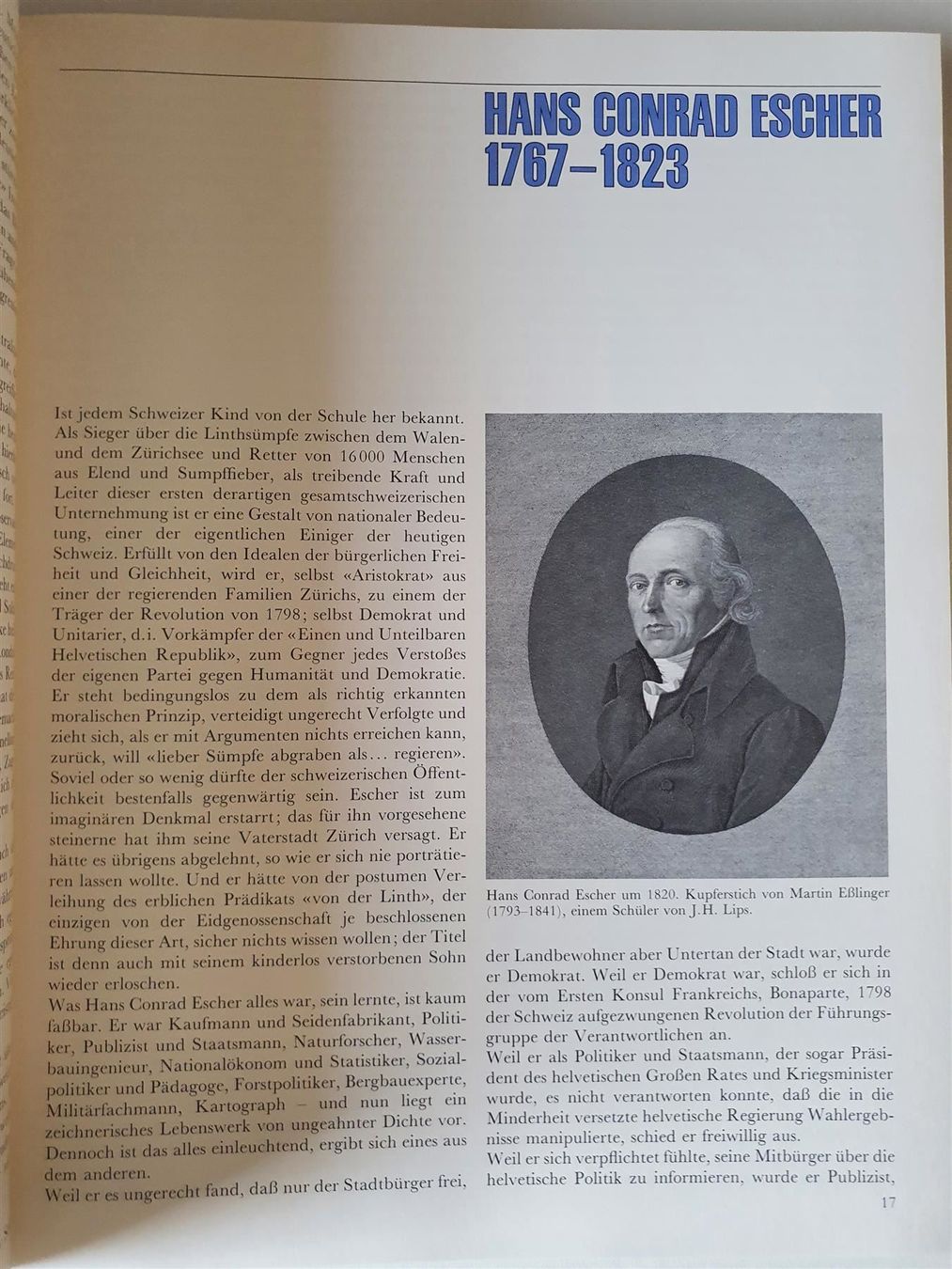 Libri: Hans Conrad Escher von der Linth – Usato da Bilten venduto da Bora3 3