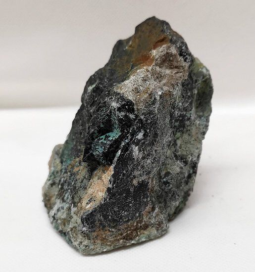 Minerali & Pietre curative: Blauer Chalcedon mit Malachit Rohstein – Usato da Walenstadt venduto da vkt_qc8d 1