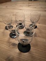 6er Set schöne Likörgläser schwarz/kristall