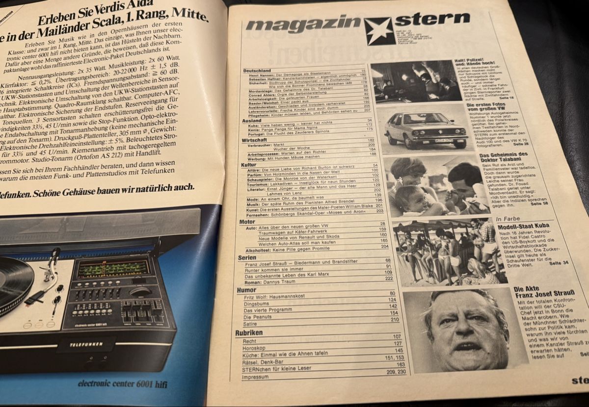 Zeitschriften & Magazine: STERN-20.03.1975/Akte Strauss/Kuba – Gebraucht aus hunzenschwil von Oldipark 1