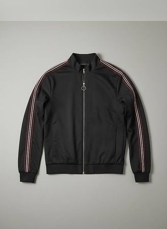 ZARA MAN Bomberjacke Schwarz mit Streifen - Grösse M - NEU