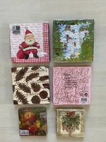 6 Packungen Weihnachts-Servietten, 33x33 und 25x25, Neu!