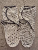 2 CuddleBug Baby Swaddle Wraps grey patterns set