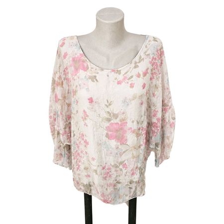 giulia 100% Seiden Bluse Italy Floral Gr. M – Top!