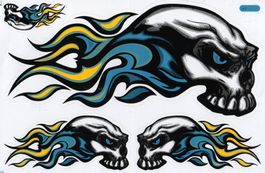 Totenkopf Aufkleber Sticker 1 Bogen 27 x 18 cm Tuning ST537