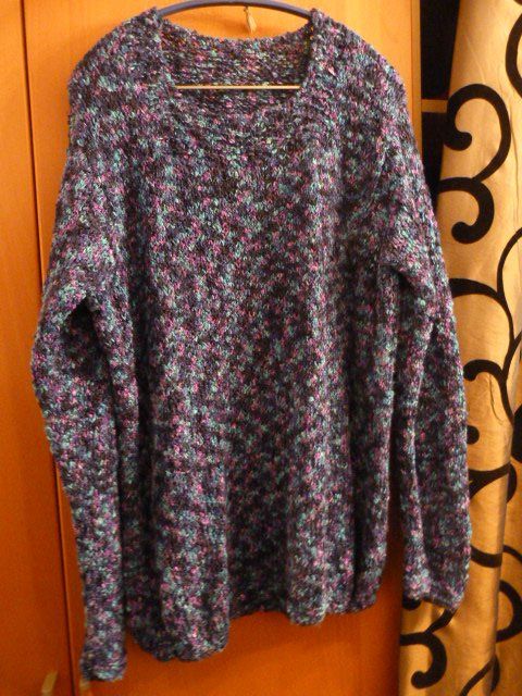 Pullover & Sweatshirts: Handgestrickter Pullover, Gr. 44, blau meliert – Gebraucht aus Nunningen von Fashion-Ave51 1