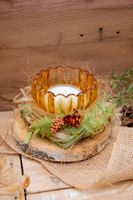 Windlich orange, mit Naturmaterialien, Herbstdeko, handmade