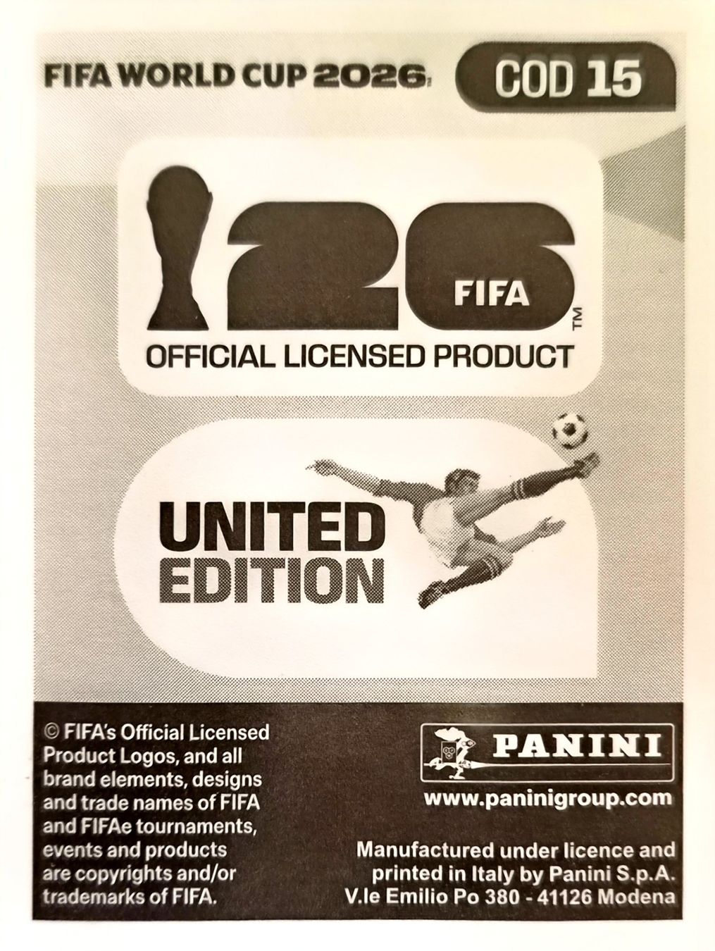 Panini Cartes à collectionner: Carte FIFA World Cup 2026 COD 15 – D'occasion à Clarens par rim_g98y 1