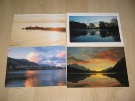 4 Postkarten mit Naturmotiven (See/Meer)