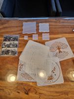 Stempelblock Set & Schablonen Bäume Basteln Journaling NEU