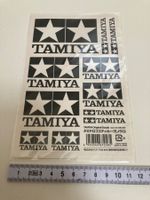 Tamiya Aufkleber Logo in diversen Grössen SCHWARZ / WEISS