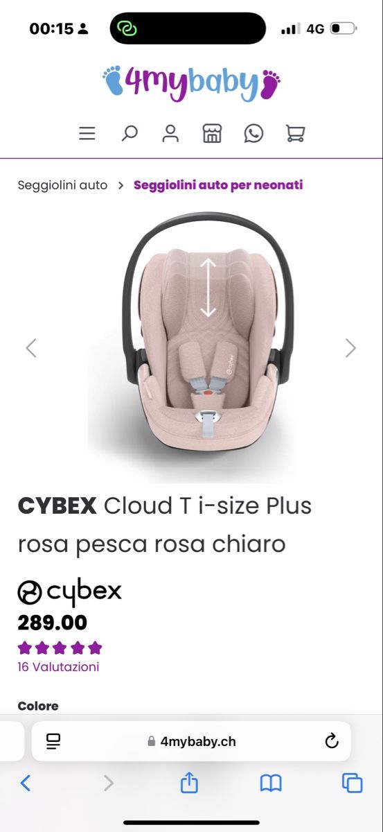 Cybex Seggiolini per auto: CYBEX Cloud T i-size Plus rosa pesca rosa chiaro – Nuovo (secondo la descrizione) da Opfikon venduto da til_t7ww 8