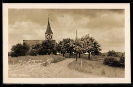AK Kilchberg, Partie mit Kirchturm und Uhr