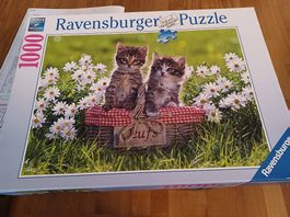 Puzzle Motiv "PICKNICK AUF DER WIESE"