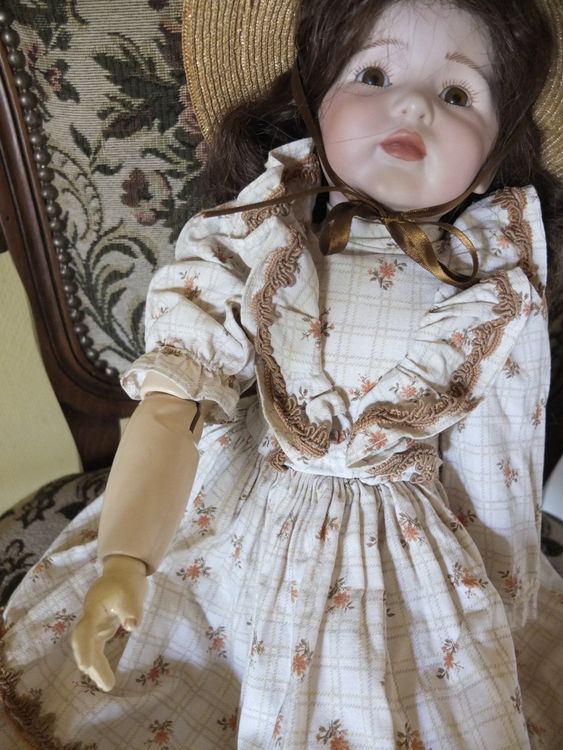 Wunderschöne alte Puppe 52cm, echte Haare | Kaufen auf Ricardo