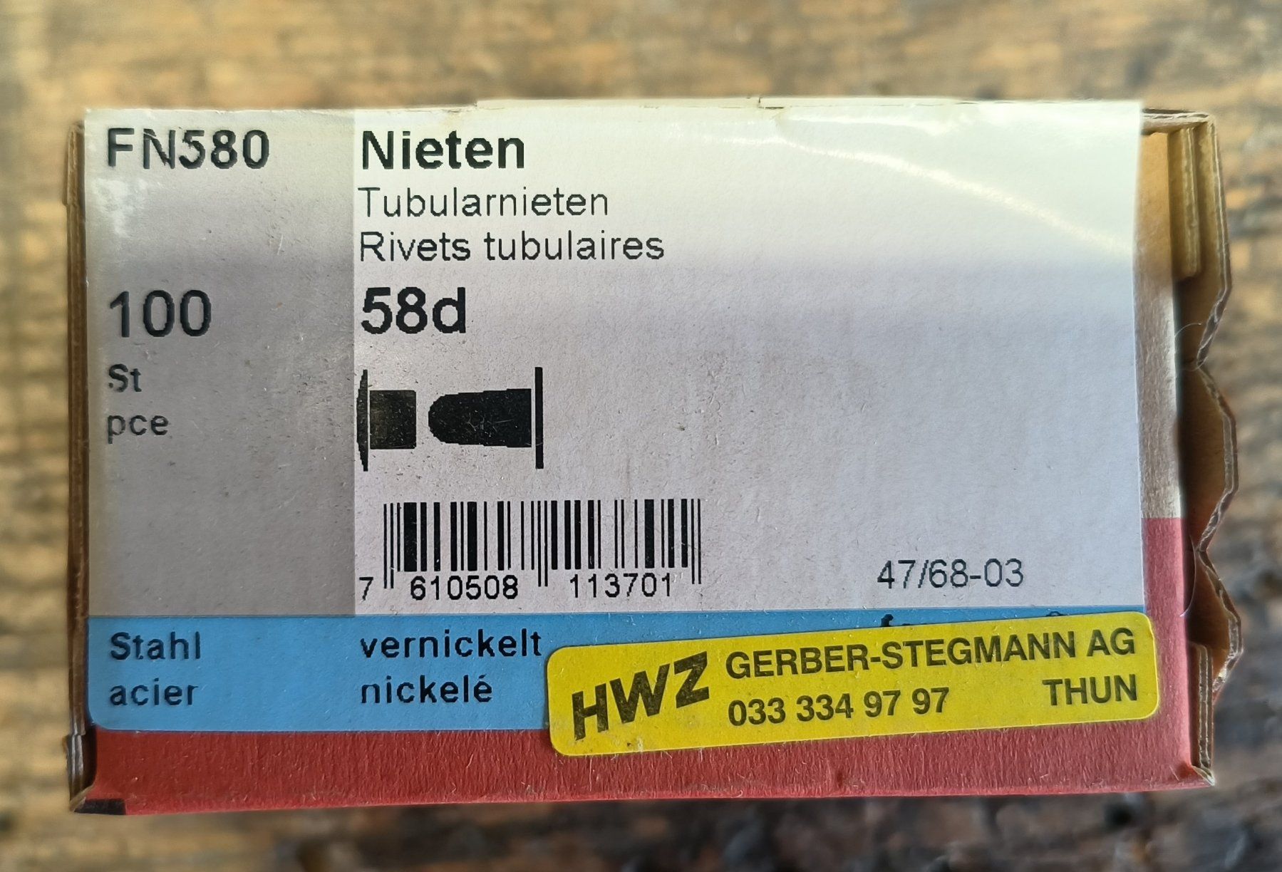 Tutti gli attrezzi: 100Stk. Nieten oder auch Doppel Hohlnieten genannt – Nuovo e nell'imballaggio originale da Brenzikofen venduto da Dmaegli 1