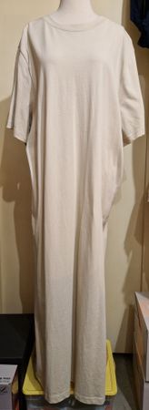 Neues beiges H&M Maxi T-Shirt Kleid, kurzarm, Gr. XL 