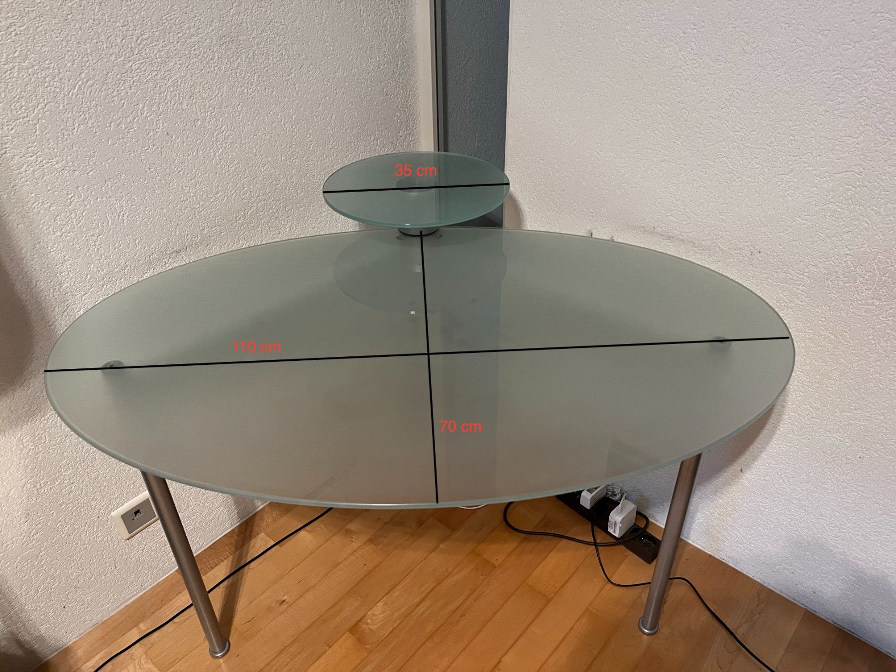 Scrivanie: Bureau/table en verre, parfait état! – Usato da Blonay venduto da Atisse 2
