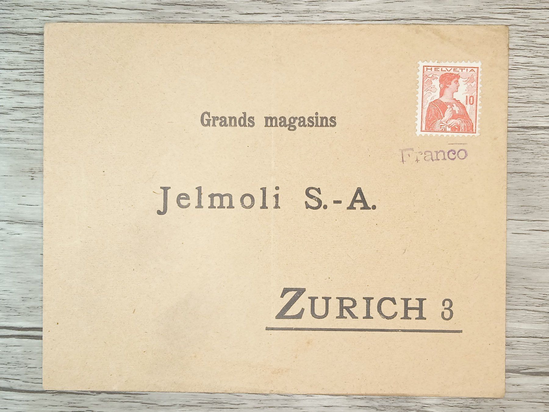 Tutti i francobolli: TR56 Enveloppe + Timbre Suisse 19xx – Usato da Cousset venduto da Patrick_Collections