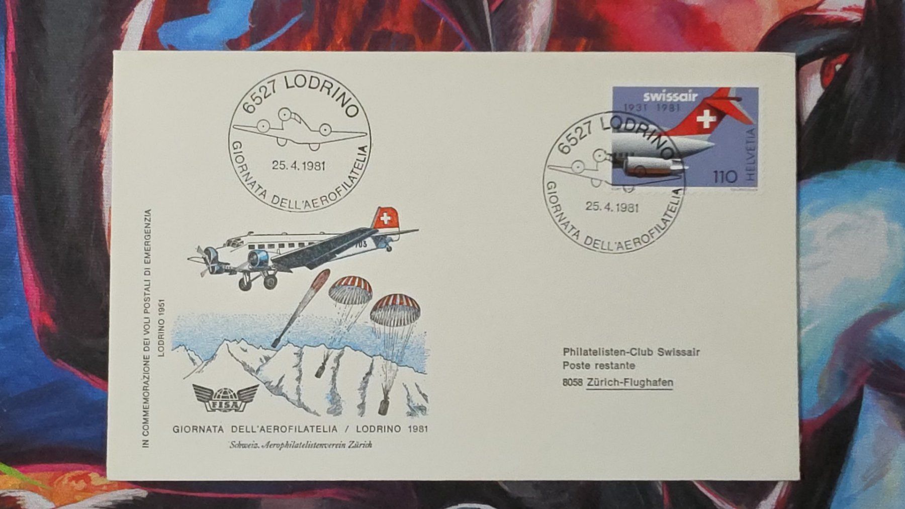 Tutti i francobolli: CL36 Enveloppe + Timbre Suisse - Theme Aviation 1981 – Usato da Cousset venduto da Patrick_Collections