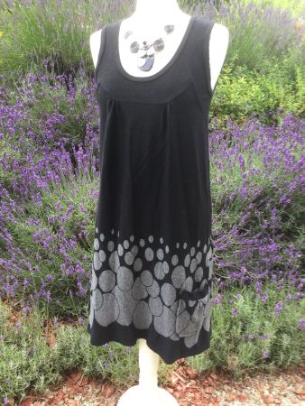 Robe noire à pois gris LIGNE MATERNITE, taille 34/36