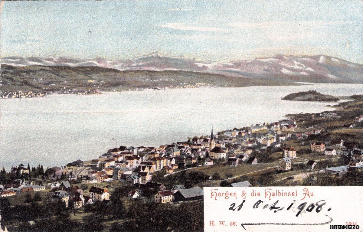 Ansichtskarten: Horgen ZH // Halbinsel Au 1908 // Sommer – Gebraucht aus Basel von intermezzo12