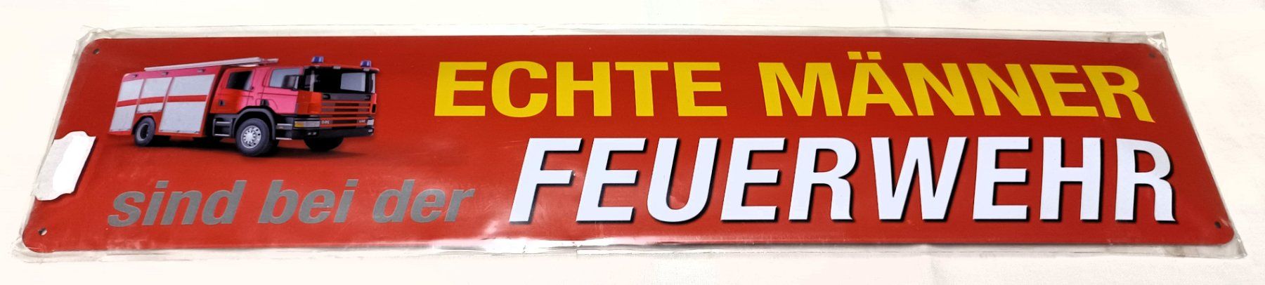Insegne: Metalltafel "Echte Männer sind bei der Feuerwehr" – Nuovo e nell'imballaggio originale da Zürich venduto da FirefighterZH_118