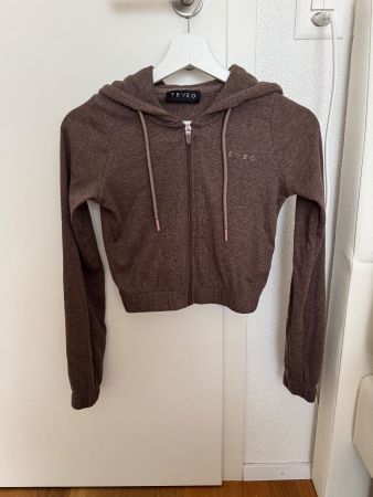 TEVEO Cropped Zip Hoodie Braun – Grösse XS – ungetragen