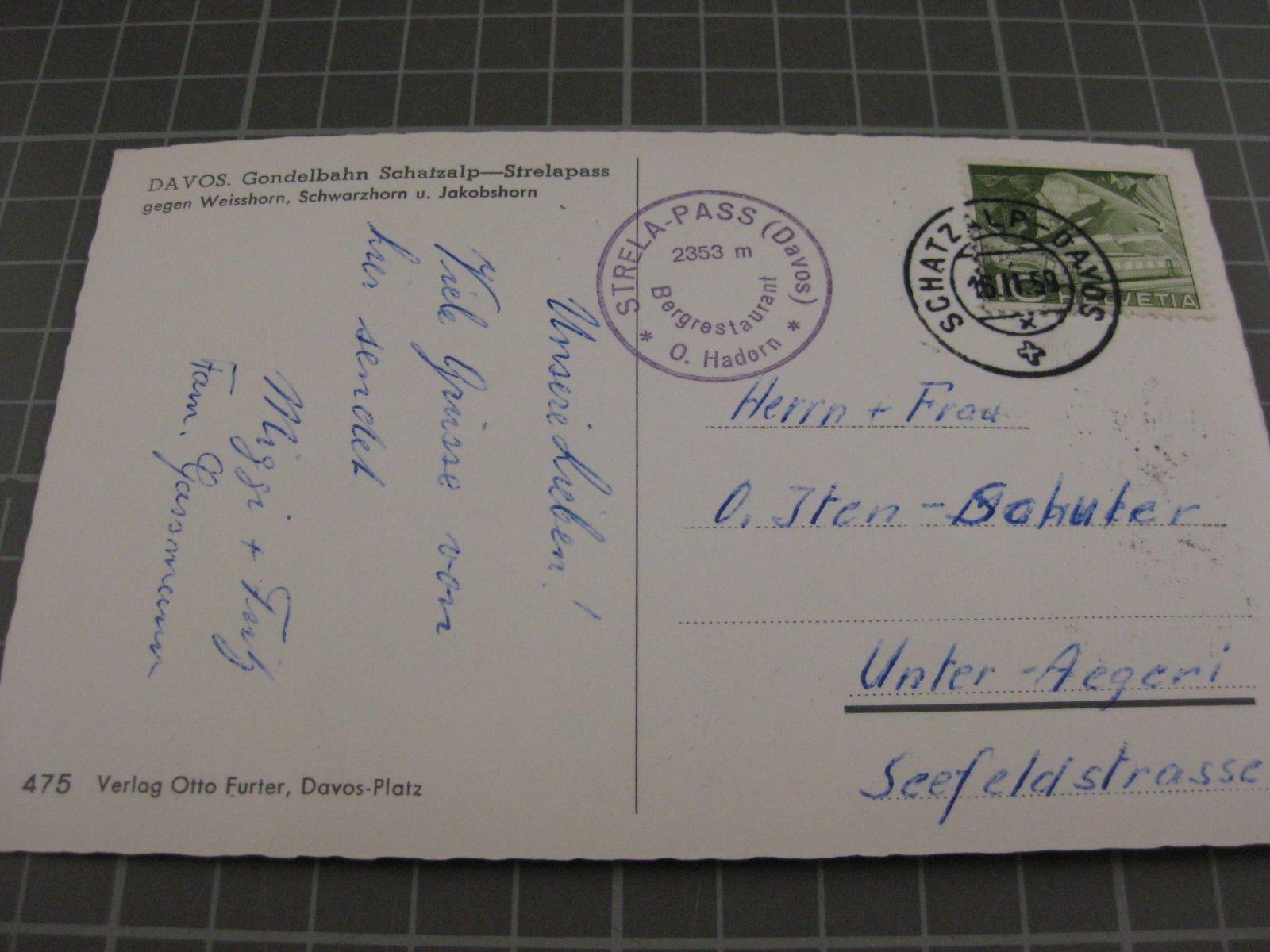 Cartoline postali: AK Davos Schatzalp Strelapass mit Bahn  – Usato da Malters venduto da Marosko 1