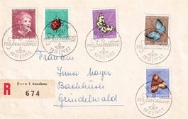 1952, Pro Juventute Nr. J143-147 auf R-FDC mit Sonderstpl.