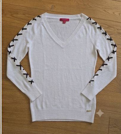 Damen Pullover GUESS Weiss Grösse S mit Schnürung